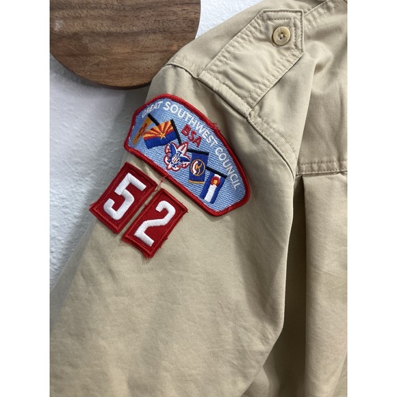 Vintage Boy Scouts Of America Uniform Shirt With‎ Patches Size Large - Picture 6 of 7